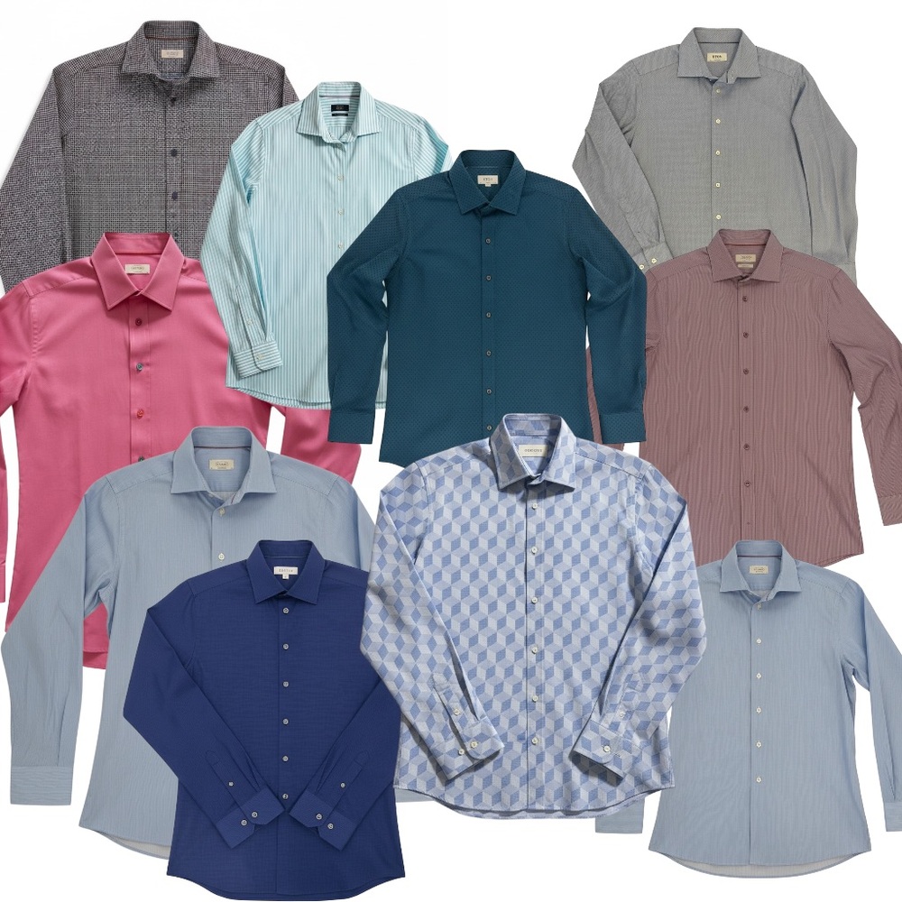 Eight ETON and Two ETRO Dress Shirts